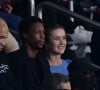 Gaël Monfils et sa femme Elina Svitolin - People en tribunes du match de football en ligue 1 Uber Eats : Le PSG (Paris Saint-Germain) remporte la victoire 2-1 contre Lyon au Parc des Princes à Paris.