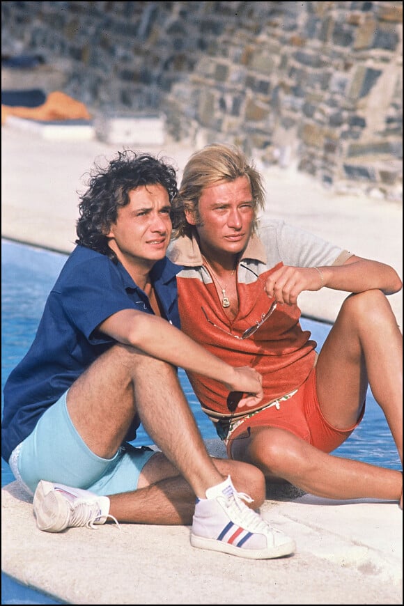 Johnny Hallyday et Michel Sardou à St Tropez.