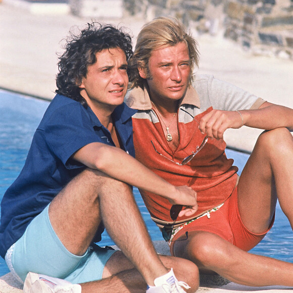 Johnny Hallyday et Michel Sardou à St Tropez.