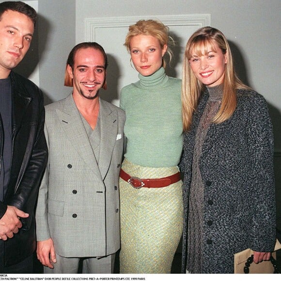 Ben Affleck, John Galliano, Gwyneth Paltrow et Céline Balitran en 1998. 