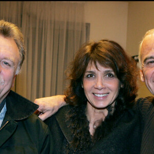 Sam Bernett, Michel Fugain et sa femme Stéphanie - Enregistrement de l'émission "Le plus grand cabaret du monde".