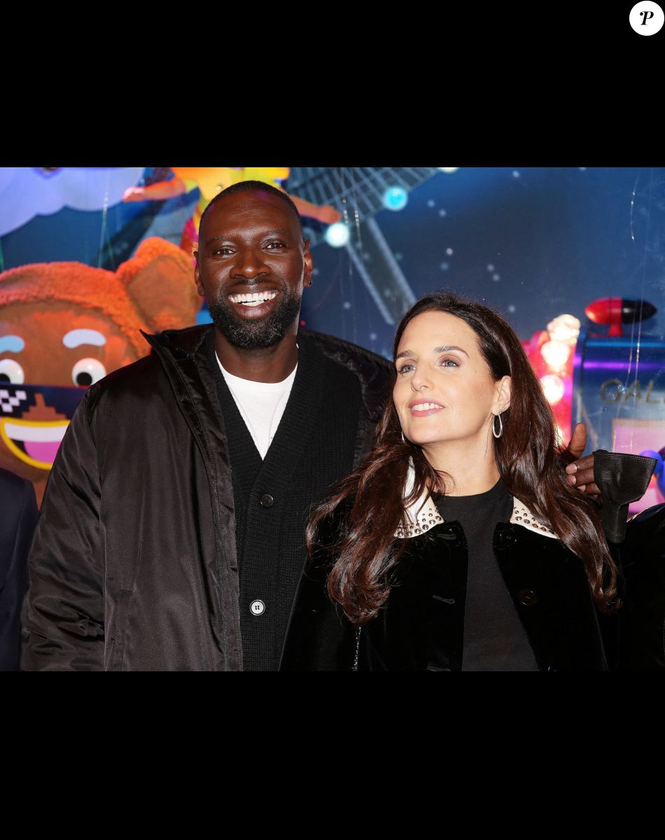 Omar Sy et sa femme Hélène - Lancement de "1,2,3... Noël" lors de l'inauguration des vitrines et du sapin de Noël 2021 des Galeries Lafayette Haussmann à Paris.