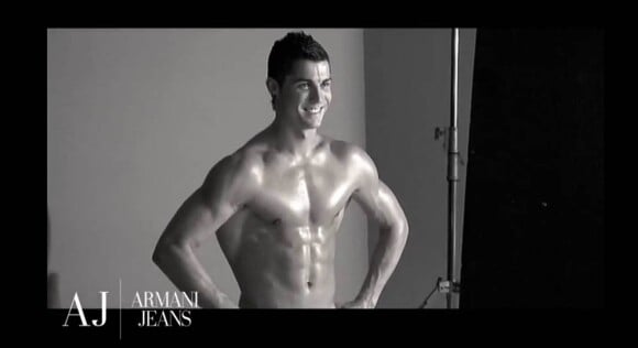 Cristiano Ronaldo lors du shooting Armani Underwear à Madrid
