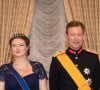 Le prince Guillaume, la princesse Alexandra, le grand-duc Henri de Luxembourg et la comtesse Stéphanie de Lannoy, grande-duchesse héritière de Luxembourg - Réception du Nouvel an au Palais grand-ducal à Luxembourg, le 16 janvier 2020.