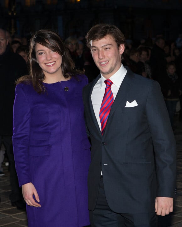 La Princesse Alexandra de Luxembourg et son frère le prince Sebastien de Luxembourg - Mariage civil de L'archiduc Christoph d'Autriche et d'Adelaide Drape-Frisch à l'hotel de ville de Nancy, le 28 décembre 2012.