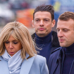 Le président Emmanuel Macron et sa femme Brigitte en week-end de la Toussaint à Honfleur le 31 octobre 2019.