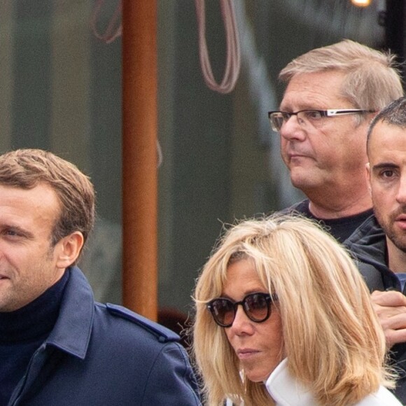 Semi-Exclusif - Le président Emmanuel Macron et sa femme Brigitte passent le week-end de la Toussaint à Honfleur, deuxième jour, le 1er novembre 2019.