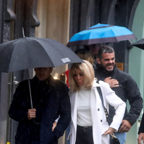 Semi-Exclusif - Le président Emmanuel Macron et sa femme Brigitte passent le week-end de la Toussaint à Honfleur, deuxième jour, le 1er novembre 2019.