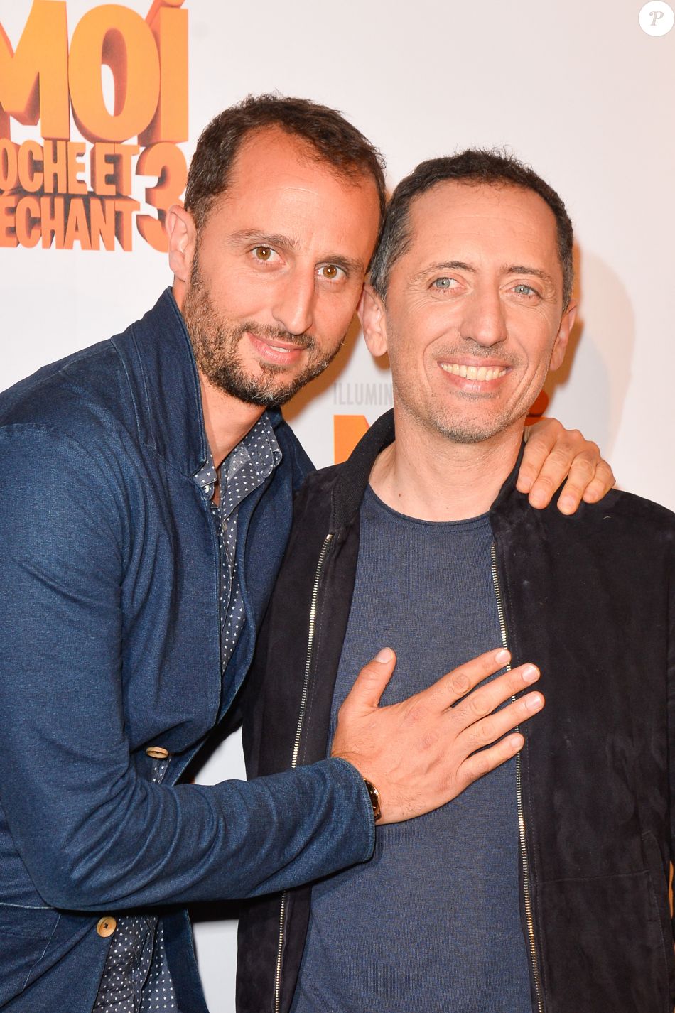 Arié Elmaleh (Voix de Dru) et son frère Gad Elmaleh (Voix de Gru) Avantpremière du film d