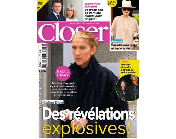 Couverture du magazine "Closer" du jeudi 10 novembre 2022