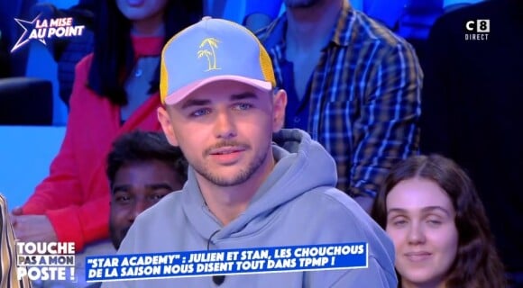 Julien de la "Star Academy" dans "Touche pas à mon poste", le 16 novembre 2022, sur C8