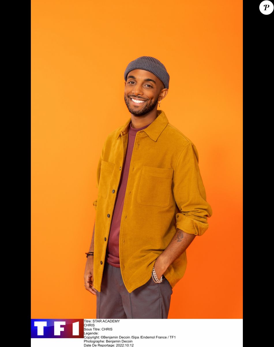 Photo officielle de Chris, candidat de la "Star Academy 2022", sur TF1