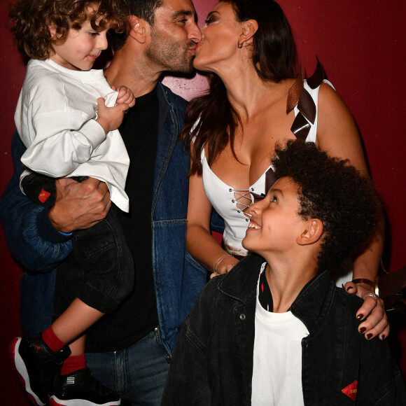 Rachel Legrain-Trapani, son compagnon Valentin Léonard et ses fils Andrea et Gianni - Défilé d'ouverture du salon du chocolat à Paris, le 27 octobre 2022. © Veeren / Pierre Perusseau / Bestimage