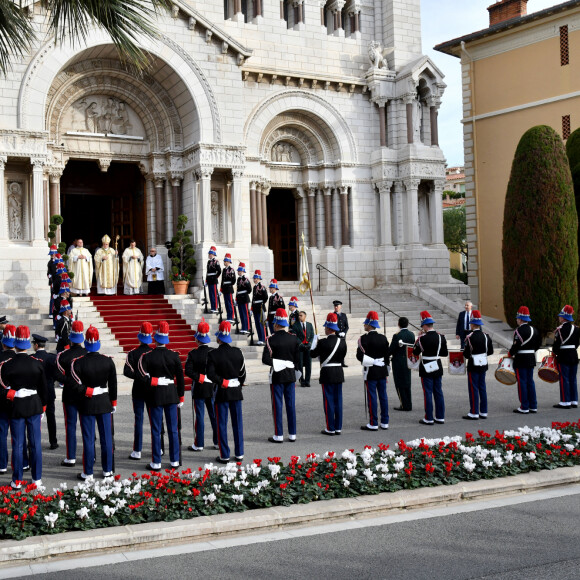 Mgr Dominique-Marie David archevêque de Monaco - Arrivées à La cathédrale Notre-Dame-Immaculée de Monaco pour la messe lors de la Fête Nationale de la principauté de Monaco le 19 novembre 2022. © Dominique Jacovides / Bruno Bebert / Bestimage 