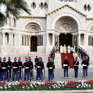 Mgr Dominique-Marie David archevêque de Monaco - Arrivées à La cathédrale Notre-Dame-Immaculée de Monaco pour la messe lors de la Fête Nationale de la principauté de Monaco le 19 novembre 2022. © Dominique Jacovides / Bruno Bebert / Bestimage 