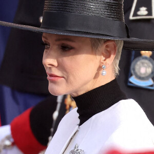 La princesse Charlene de Monaco - Arrivées à La cathédrale Notre-Dame-Immaculée de Monaco pour la messe lors de la Fête Nationale de la principauté de Monaco. © Dominique Jacovides / Bruno Bebert / Bestimage 