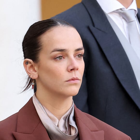 Pauline Ducruet - La famille princière de Monaco dans la cour du palais lors de la Fête Nationale de la principauté de Monaco le 19 novembre 2022. © Dominique Jacovides / Bruno Bebert / Bestimage