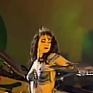 Isabelle Bouysse lors du concert de Johnny Hallyday au Parc des princes en 1993