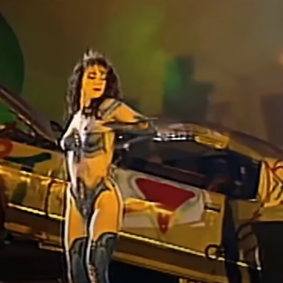 Isabelle Bouysse lors du concert de Johnny Hallyday au Parc des princes en 1993