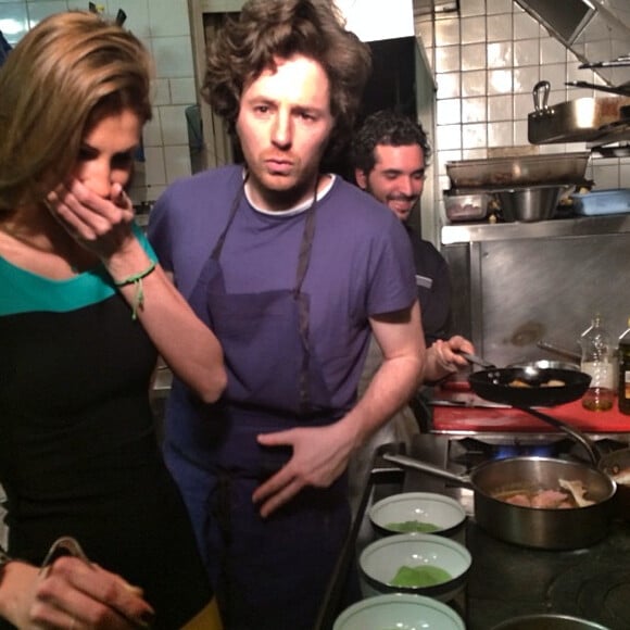 Jean Imbert et Alexandra Rosenfeld passent leur Saint-Valentin en cuisine à L'Acajou le vendredi 14 février 2014