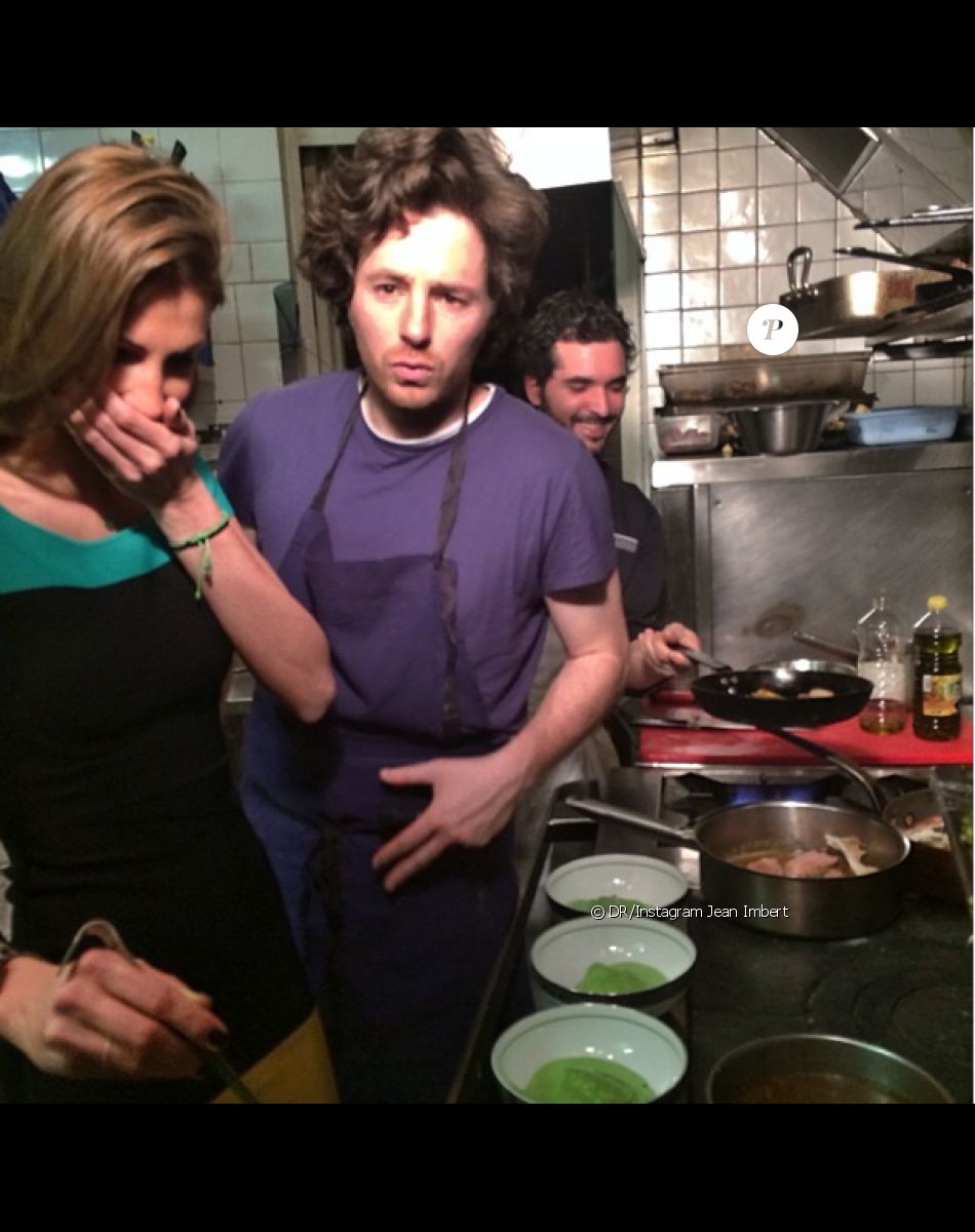 Jean Imbert et Alexandra Rosenfeld passent leur Saint-Valentin en cuisine à L'Acajou le vendredi 14 février 2014