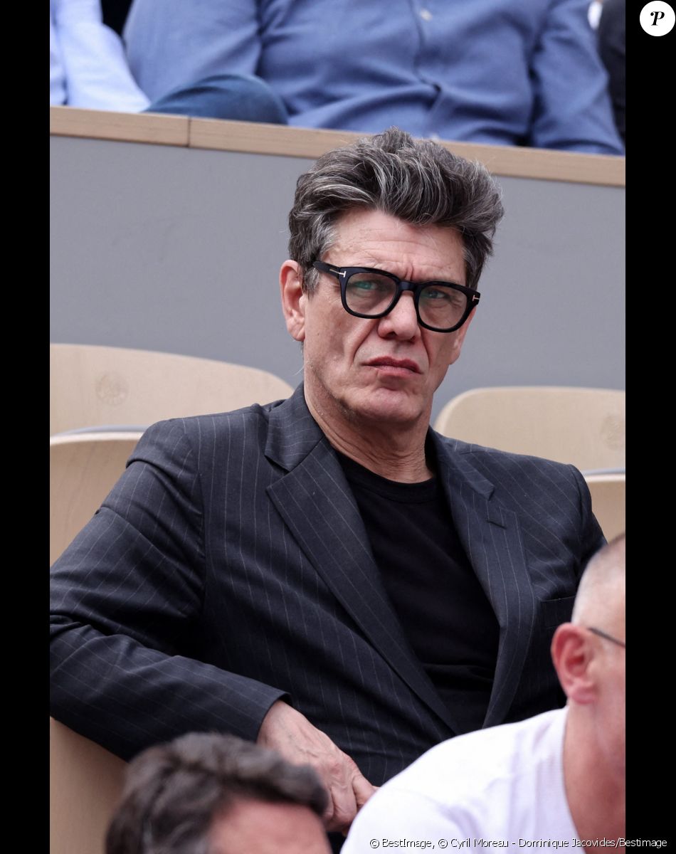 Marc Lavoine - Célébrités dans les tribunes des internationaux de France de Roland Garros à Paris le 31 mai 2022. © Cyril Moreau - Dominique Jacovides/Bestimage