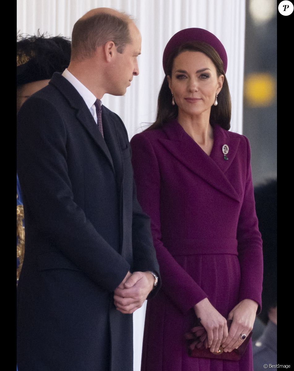 Le prince William, prince de Galles, et Catherine (Kate) Middleton, princesse de Galles - La famille royale et le gouvernement du Royaume Uni lors de la cérémonie d'accueil du président de l'Afrique du Sud, en visite d'état à Londres, Royaume Uni, le 22 novembre 2022.