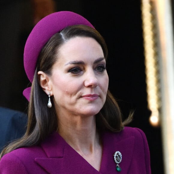 Catherine (Kate) Middleton, princesse de Galles, arrivent pou rencontrer le président de l'Afrique du Sud à l'hôtel Corinthia de Londres, Royaume Uni, le 22 novembre 2022. 