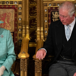 Le prince Charles, prince de Galles, la reine Elisabeth II d'Angleterre - Arrivée de la reine Elizabeth II et discours à l'ouverture officielle du Parlement à Londres le 19 décembre 2019. Lors de son discours, la reine a dévoilé son plan décennal pour mettre à profit le Brexit et relancer le système NHS. 