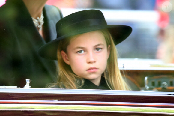 La princesse Charlotte de Galles - Sorties du service funéraire à l'Abbaye de Westminster pour les funérailles d'Etat de la reine Elizabeth II d'Angleterre, à Londres, Royaume Uni, le 19 septembre 2022.
