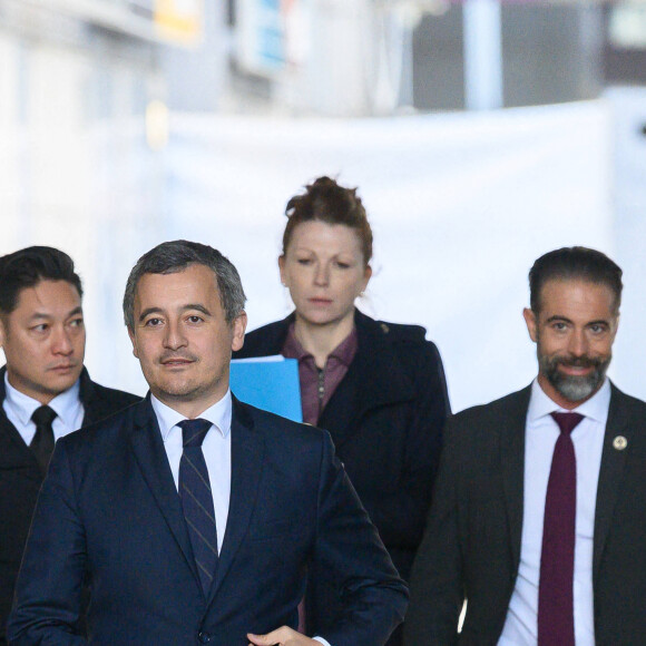 Gérald Darmanin, ministre de l'Intérieur et des Outre-mer - Le président Emmanuel Macron visite le 104ème salon des maires de France à Paris Porte de Versailles le 23 novembre 2022. © Jacques Witt / Pool / Bestimage