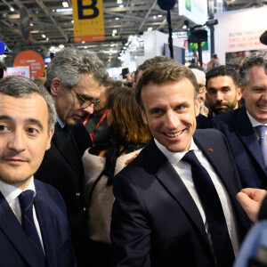 Gérald Darmanin, ministre de l'Intérieur et des Outre-mer - Le président Emmanuel Macron visite le 104ème salon des maires de France à Paris Porte de Versailles le 23 novembre 2022. © Jacques Witt / Pool / Bestimage