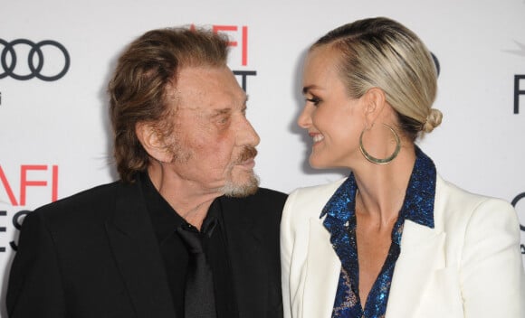 Johnny Hallyday et sa femme Laeticia Hallyday à la première de "Rules Don't Apply" à Los Angeles, le 10 novembre 2016. © Dave Longendyke/Globe Photos via Zuma Press/Bestimage