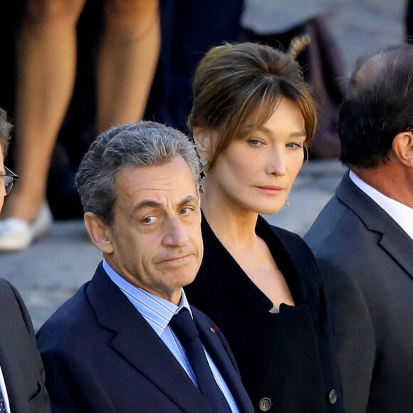 Nicolas Sarkozy, Carla Bruni Sarkozy - Arrivées à l'hommage national à Charles Aznavour à l'Hôtel des Invalides à Paris. Le 5 octobre 2018 © Jacovides-Moreau / Bestimage 