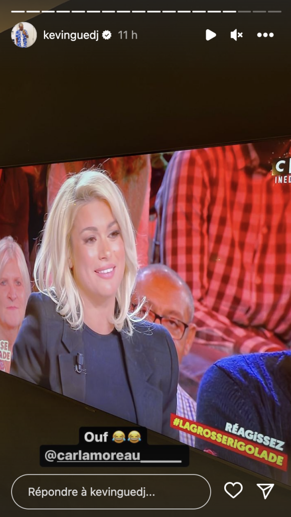 Kevin Guedj regarde son ex Carla Moreau passer à la télé dans "La Grosse Rigolade" sur C8