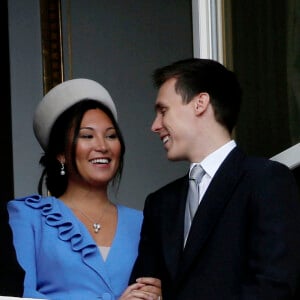 Marie Chevallier et son mari Louis Ducruet - La famille princière de Monaco lors de la Fête nationale monégasque à Monaco. Le 19 novembre 2019. © Dylan Meiffret / Nice Matin / Bestimage