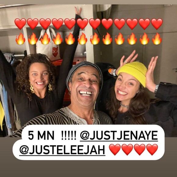 Yannick Noah a retrouvé ses trois enfants Eleejah, Jenaye et Joalukas pour un concert à l'Olympia @ Instagram /