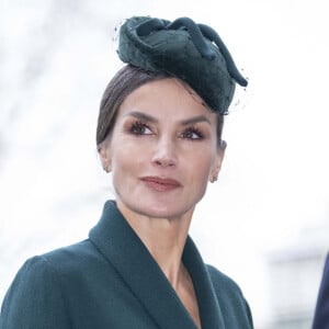 La reine Letizia d'Espagne - Service d'action de grâce en hommage au prince Philip, duc d'Edimbourg, à l'abbaye de Westminster à Londres, le 29 mars 2022. Le prince Philip, duc d'Edimbourg, est décédé le 9 avril 2021. 