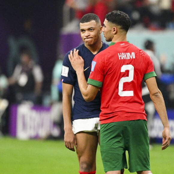 Kylian Mbappé - Match de demi-finale "France - Maroc" lors de la Coupe du Monde 2022 au Qatar (FIFA World Cup Qatar 2022), le 14 décembre 2022. © JB Autissier / Panoramic / Bestimage