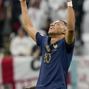 Kylian Mbappé - Match de football de quart de finale opposant la France à l'Angleterre lors de la coupe du Monde (FIFA 2022) au stade Al Bayt à Al Khor au Qatar, le 9 décembre 2022. La France a gagné 2-1. © Proshots/Panoramic/Bestimage