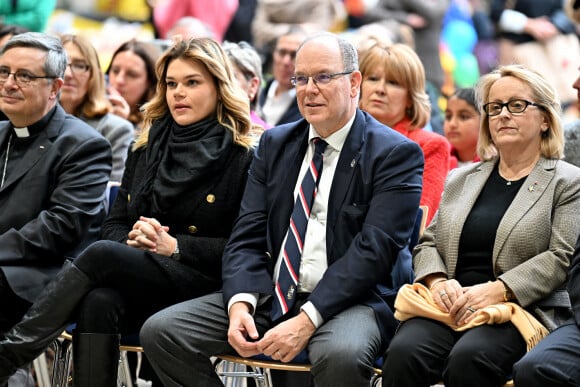 Exclusif - Le prince Albert II de Monaco, sa nièce, Camille Gottlieb, Muriel Agliardi - 36e édition du Téléthon au Grimaldi Forum à Monaco. Le 3 décembre 2022. © Bruno Bebert / Bestimage