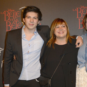 Michele Bernier avec son fils Enzo et sa fille Charlotte - People a la generale de la comedie musicale "La Belle et la Bete" au Theatre Mogador a Paris le 24 octobre 2013.