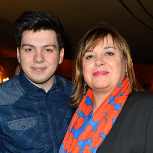 Michèle Bernier et son fils Enzo Gaccio - People à la générale de la pièce "La récompense" au Théatre Edouard 7 à Paris le 24 avril 2017. © Coadic Guirec/Bestimage