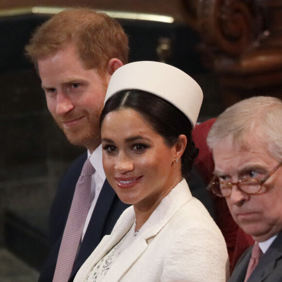 Le prince Harry, duc de Sussex, Meghan Markle, duchesse de Sussex lors de la messe en l'honneur de la journée du Commonwealth à l'abbaye de Westminster à Londres