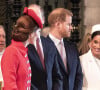 Catherine Kate Middleton, duchesse de Cambridge, le prince William, duc de Cambridge, le prince Harry, duc de Sussex, Meghan Markle, enceinte, duchesse de Sussex lors de la messe en l'honneur de la journée du Commonwealth à l'abbaye de Westminster à Londres le 11 mars 2019. 