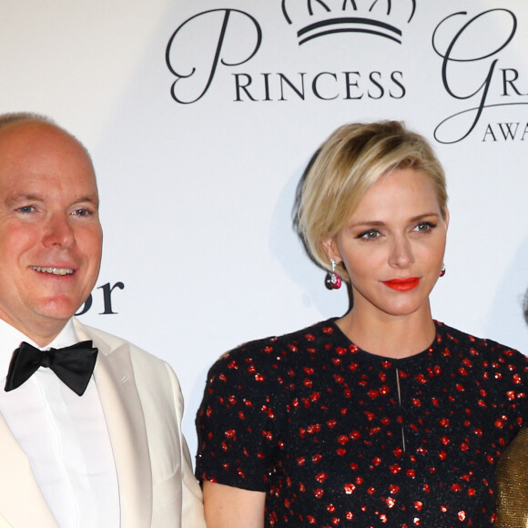 La princesse Charlène de Monaco et son mari le prince Albert II de Monaco - Dîner de Gala de la "Princess Grace Foundation Awards USA" au Palais de Monaco, le 5 septembre 2015. 