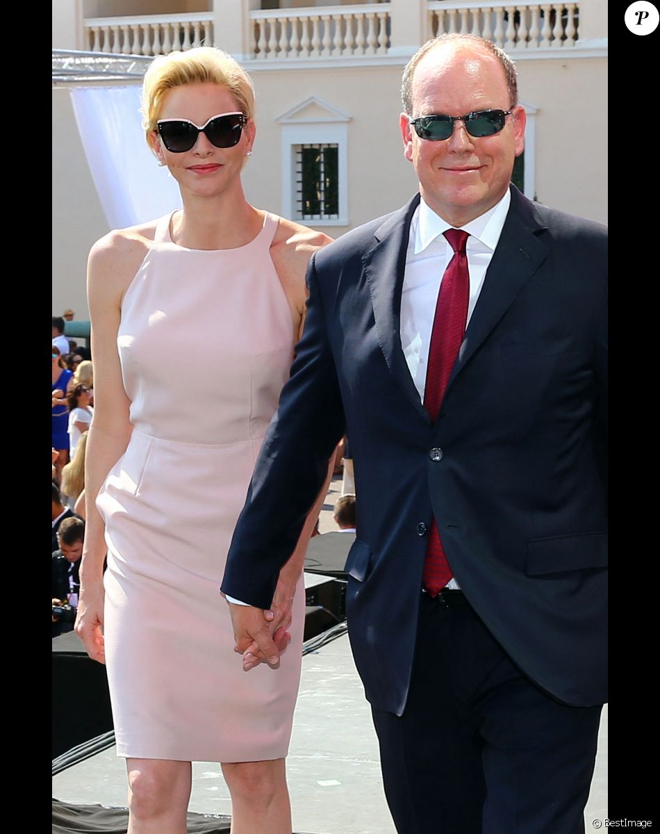 La princesse Charlène et le prince Albert II de Monaco - Premier jour des célébrations des 10 ans de règne du prince Albert II de Monaco à Monaco, le 11 juillet 2015.
