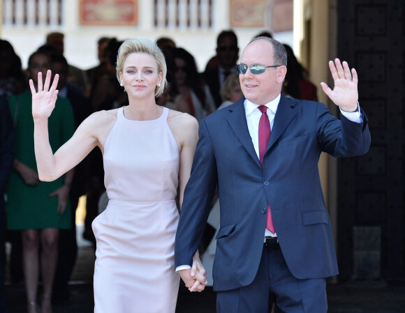La princesse Charlène et le prince Albert II de Monaco - Premier jour des célébrations des 10 ans de règne du prince Albert II de Monaco à Monaco, le 11 juillet 2015. 