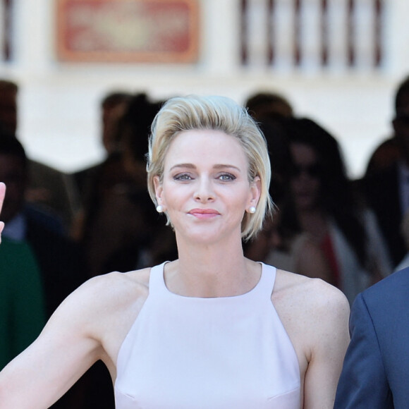 La princesse Charlène et le prince Albert II de Monaco - Premier jour des célébrations des 10 ans de règne du prince Albert II de Monaco à Monaco, le 11 juillet 2015. 