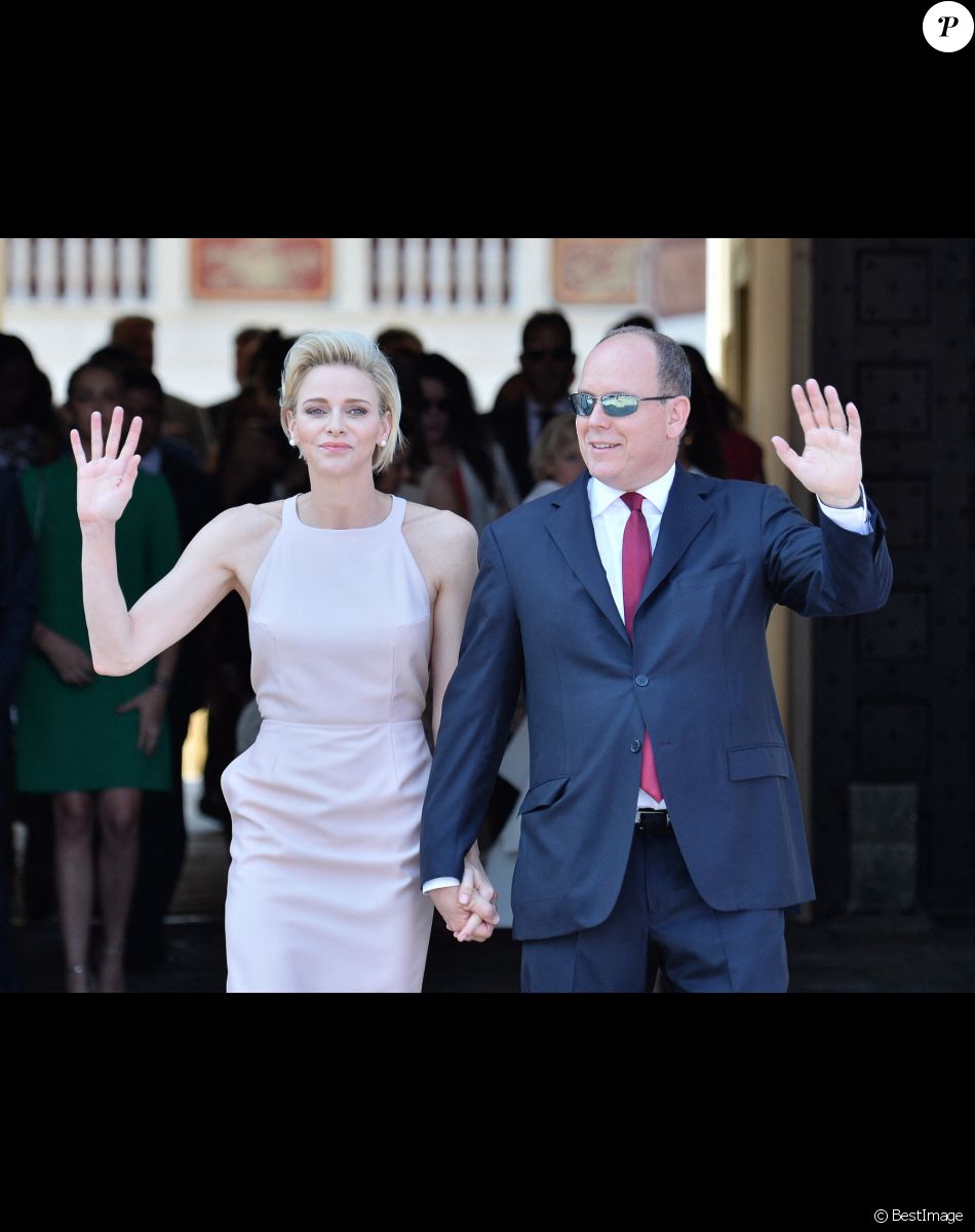 La princesse Charlène et le prince Albert II de Monaco - Premier jour des célébrations des 10 ans de règne du prince Albert II de Monaco à Monaco, le 11 juillet 2015.